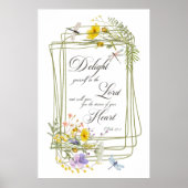 Verheug jezelf in de Heer wilde bloemen frame Poster (Voorkant)