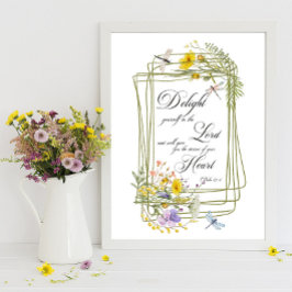 Verheug jezelf in de Heer wilde bloemen frame Poster