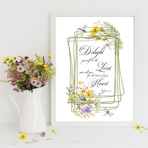 Verheug jezelf in de Heer wilde bloemen frame Poster
