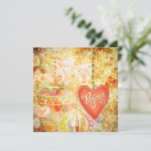 Verheug Kerst Ornamente Prachtige Inspiratie Feestdagenkaart (Staand voorkant)