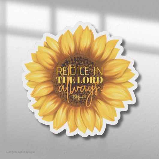 Verheug u altijd in de Heer – Zonnebloem Sticker