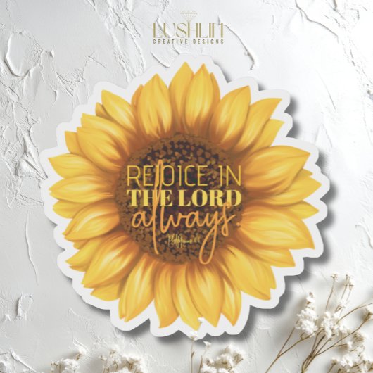 Verheug u altijd in de Heer – Zonnebloem Sticker