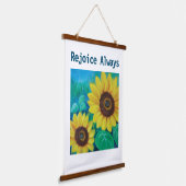 Verheug u altijd op zonnebloemen hangend wandkleed (Gebogen)
