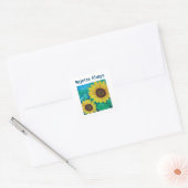 Verheug u altijd op zonnebloemen vierkante sticker (Envelop)