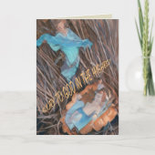 Verheug u, de Verlosser is geboren met engel en ba Kaart (Voorkant)