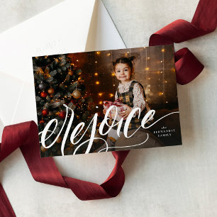 Verheug u elegante handgeschreven religieuze Kerst Feestdagenkaart