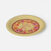 Verheug u en dank Krans van herfstloof Papieren Bordje (Gekanteld)