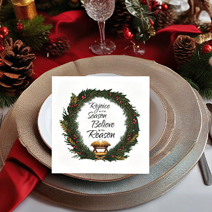 Verheug u en geloof de geboorte servet