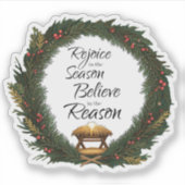 Verheug u en geloof in de geboorte sticker (Voorkant)