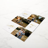 Verheug u en wees blij drie foto ontwerp folie feestdagenkaart (Gedraaid)