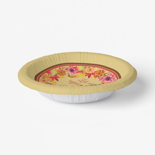 Verheug u en wees dankbaar Herfstloofkrans Papieren Kommen (Gebogen)