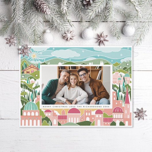 Verheug u in Bethlehem Religieuze Kerstfoto Feestdagenkaart