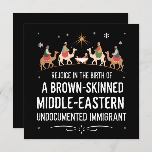 Verheug u in de geboorte van een bruine midden kaart (Voorkant / Achterkant)