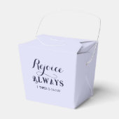 Verheug u in het Bijbelvers Christelijk blauw Bedankdoosjes (Voorkant Zijde)