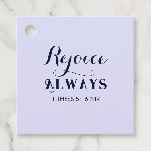 Verheug u in het Bijbelvers Christelijk blauw Bedankjes Labels (Voorkant)