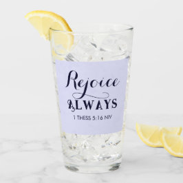 Verheug u in het Bijbelvers Christelijk blauw Glas