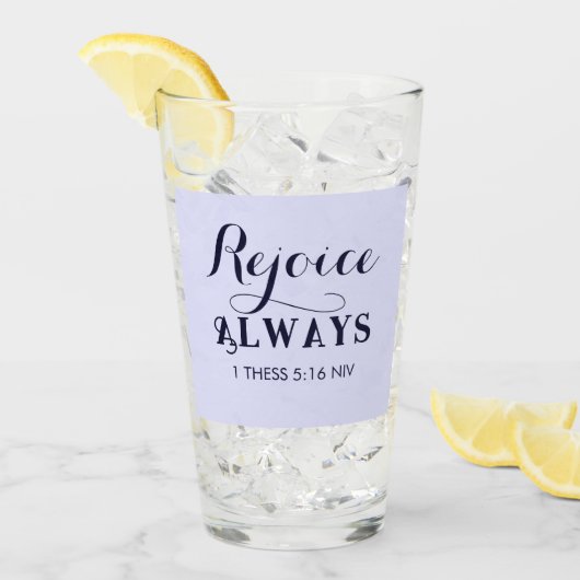 Verheug u in het Bijbelvers Christelijk blauw Glas (Voorkant ijs)