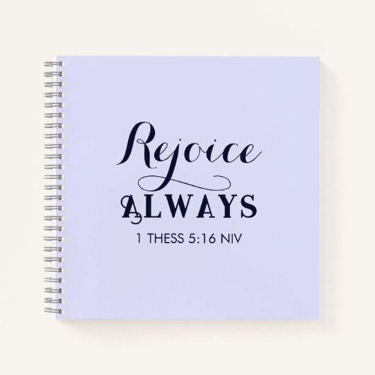 Verheug u in het Bijbelvers Christelijk blauw Notitieboek (Voorkant)