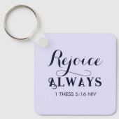 Verheug u in het Bijbelvers Christelijk blauw Sleutelhanger (Voorkant)