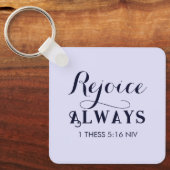 Verheug u in het Bijbelvers Christelijk blauw Sleutelhanger (Voorkant)