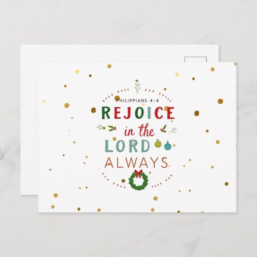 Verheug u in het Briefkaart van de Heer, altijd me (Voorkant / Achterkant)