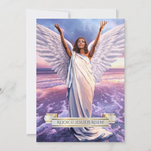 Verheug u! Jezus is verrezen. Religieuze Pasenkaar Feestdagenkaart (Voorkant)