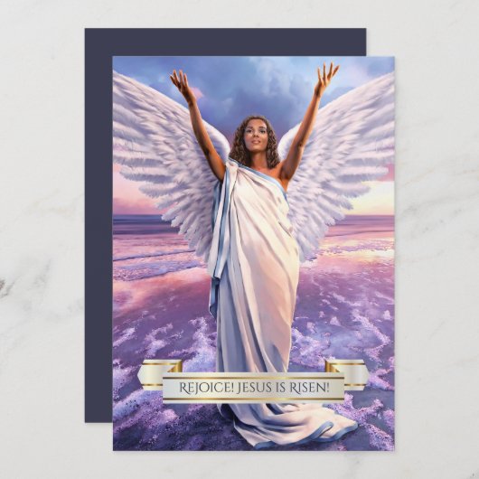 Verheug u! Jezus is verrezen. Religieuze Pasenkaar Feestdagenkaart (Voorkant / Achterkant)
