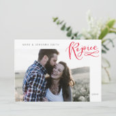 Verheug u Kerstmis Plat Kerstkaart (Staand voorkant)