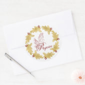 Verheug u met Dove Gold Holiday Wreath met bessen Ronde Sticker (Envelop)