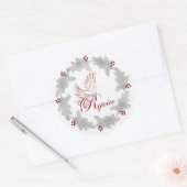 Verheug u met Dove Silver Holiday Wreath Ronde Sticker (Envelop)