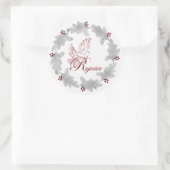 Verheug u met Dove Silver Holiday Wreath Ronde Sticker (Tas)