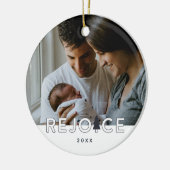 Verheug u op de moderne aangepaste kerstfoto keramisch ornament (Links)