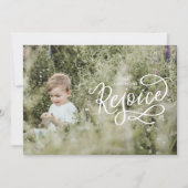 Verheug u op de witte belettering van het landscha feestdagenkaart (Voorkant)