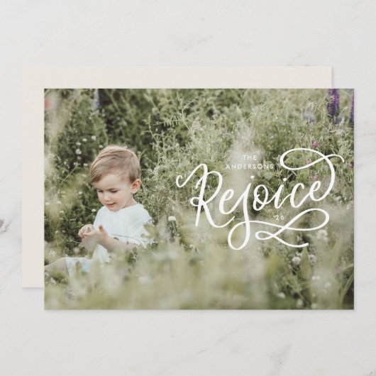 Verheug u op de witte belettering van het landscha feestdagenkaart (Voorkant / Achterkant)