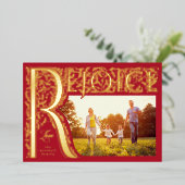 Verheug u op Filagreement Christelijk Folie Feestdagenkaart (Staand Voorkant)