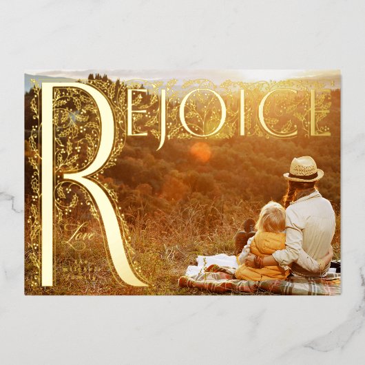 Verheug u op Filagreement Christelijke Volledige B Folie Feestdagenkaart (Voorkant)