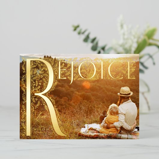 Verheug u op Filagreement Christelijke Volledige B Folie Feestdagenkaart (Staand Voorkant)