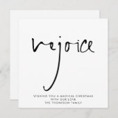 Verheug u op het elegante script Black White Chris Notitiekaartje (Voorkant / Achterkant)