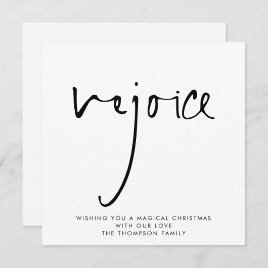 Verheug u op het elegante script Black White Chris Notitiekaartje (Voorkant / Achterkant)