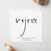 Verheug u op het elegante script Black White Chris Notitiekaartje (Voorkant / Achterkant in situ)