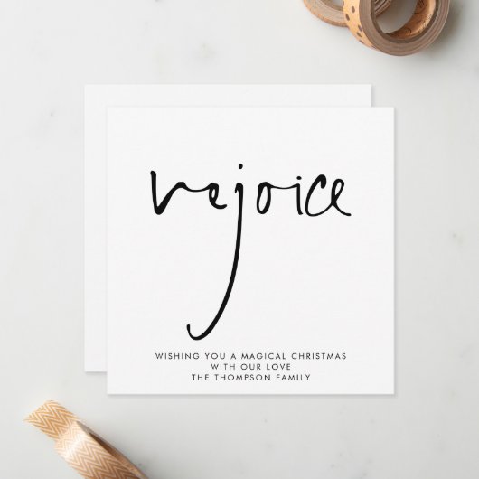 Verheug u op het elegante script Black White Chris Notitiekaartje (Voorkant / Achterkant in situ)