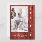 Verheug u op Rode Hout | Rustieke Multi Foto Kerst Feestdagenkaart (Achterkant)