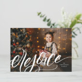 Verheug u over elegante handbeletterde religieuze  feestdagenkaart (Staand voorkant)