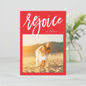 :Verheug u" Religieuze kerstfoto Feestdagenkaart (Staand voorkant)