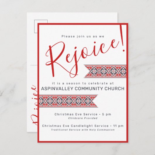 Verheug u | Slavische volskunst Poinsettia Briefkaart (Voorkant / Achterkant)