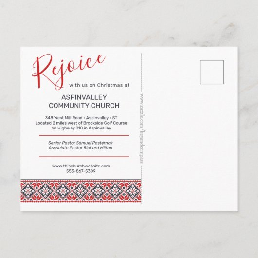 Verheug u | Slavische volskunst Poinsettia Briefkaart (Achterkant)