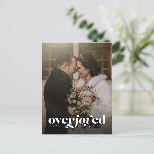 Verheugd kerstbruiloft aankondiging briefkaart (Staand voorkant)