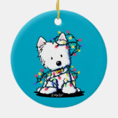Verheugde Westie Kerst KiniArt Keramisch Ornament (Achterkant)