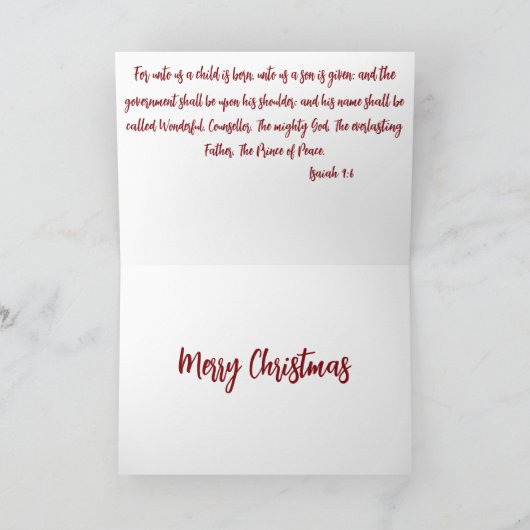 Verheugt u! Want ons is een kind geboren Feestdagen Kaart (Binnen)