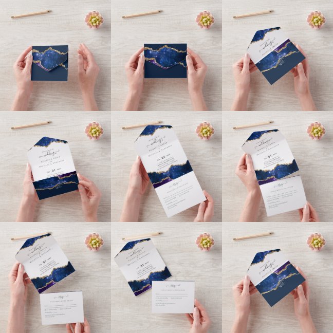 Verheven Agate Blauw Goud TROUWSUITE